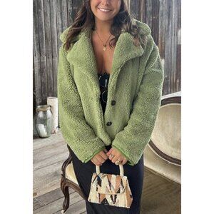 FREE PEOPLE Joplin Cozy Jacket in Sweet Pistachio Size X-Small